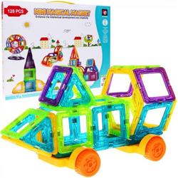 Magnetisch Speelgoed Bouwset Blokken / Magnetische Tegels 128 el. | Voor Kinderen v.a. 3 Jaar